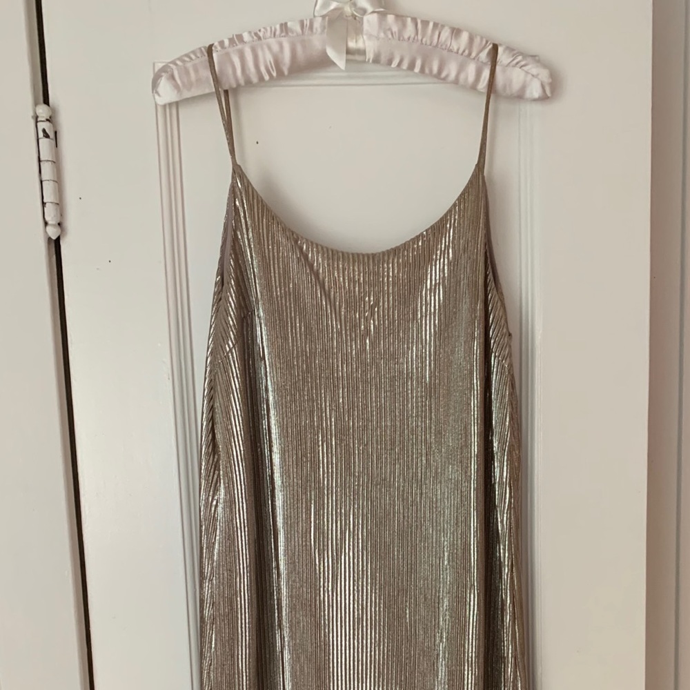 Gold shimmer slip dress